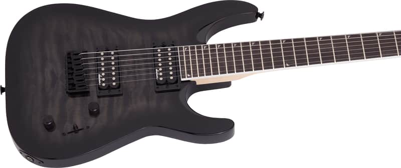 Jackson JS Series Dinky Arch Top JS22Q-7 DKA HT, Amaranth Fingerboard, Transparent Black Burst image 1