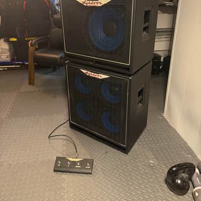 Full stack rig: Ashdown ABM-600-EVO IV 600W Bass Head with footswitch + ABM-410H & ABM-115H late 20-teens - Black Matte image 3