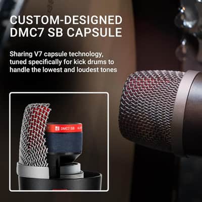 SE ELECTRONICS V Kick Drum Mic - Compact Dynamic Supercardioid Drum Microphone for Kicks with 4 Sound Settings & Adjustable Swivel Mount for Precise Positioning - Perfect for Studio & Live Use (Black) image 6