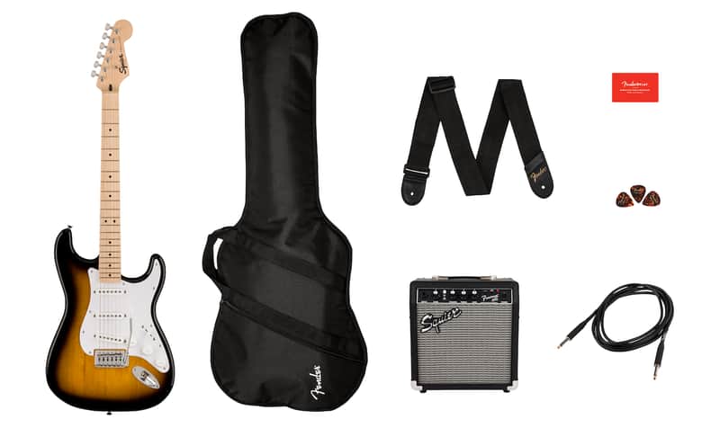 Fender Squier Sonic Stratocaster Pack, 2-Color Sunburst, Gig Bag, 10G - 120V image 1