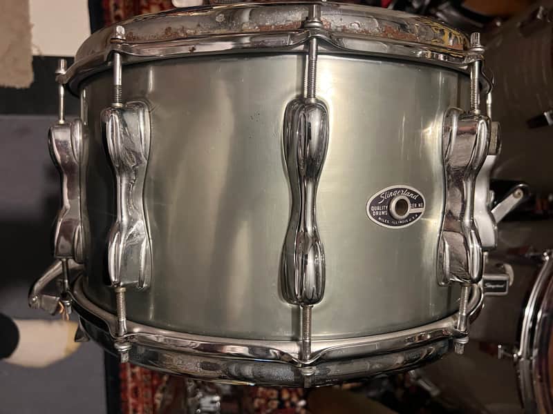 Slingerland  Magnum snare drum  1970-80 - Pewter image 1
