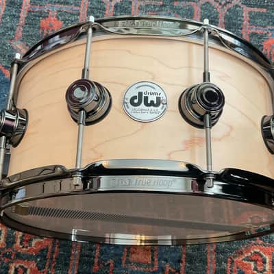 Mint DW Collector's Series Satin Oil Snare Drum 6.5x14 Natural W/Black Nickel HW image 3