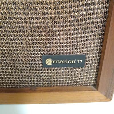 CRITERION 77 SPEAKERS 30 WATT 99-02321WX H. F. RANGE 8 OHM WOOD 1972 image 4