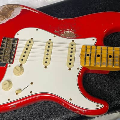 NEW! Fender Custom Shop Special Run '69 Stratocaster Heavy Relic - Handwound P/U's - Aged Ferrari Red - Reverse Headstock - 7.9lbs - Authorized Dealer - One OFF! SUPER RARE! G07043 image 3
