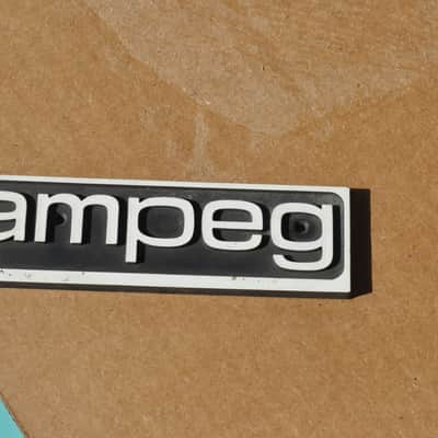 Ampeg SVT Logo Badge. White on black plastic. No screws. Original vintage part. image 1