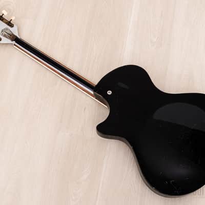 1960 Wandre Blue Jeans Vintage Aluminum Neck Hollowbody Guitar Black w/ Davoli Pickup, Case image 13