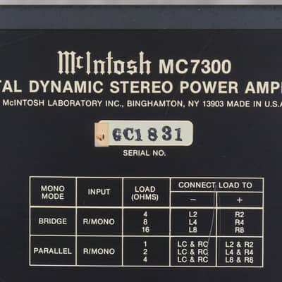 McIntosh MC7300 Digital Dynamic Stereo Power Amplifier in Very Good Condition image 18