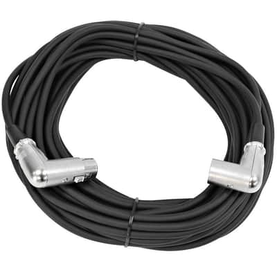 Seismic Audio SAXRA50 Right-Angle XLR Male to Right-Angle XLR Female Mic Cable - 50'