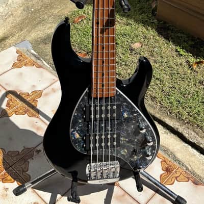 Black Ernie Ball Music Man StingRay Special 5 HH with Roasted Maple Custom Pickguard image 1