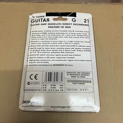 Behringer V-Tone Guitar GDI21 Amp Modeler / DI Box - NON-FUNCTIONING image 3