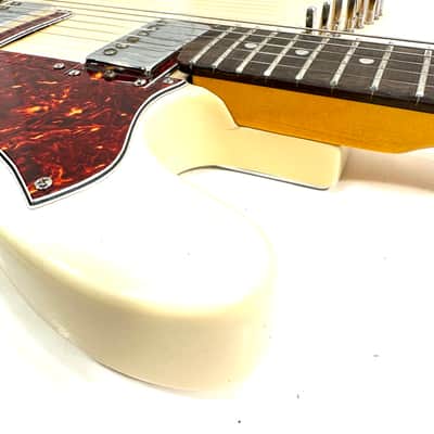 Electric sitar tele style with sympathetic strings Dronemaster 2023 - Olympic White image 5