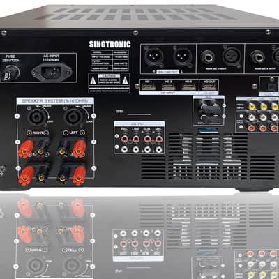 Singtronic 5000W Karaoke Amplifier Mixer + UHF Wireless Microphones image 3