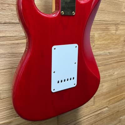 Fender Deluxe Players Stratocaster Guitar 2007-MIM- Crimson Red Transparent- w/MLA Mason Dixon Pickups + Tweed Hard Case image 11