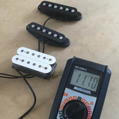 Rare Vintage Complete HSS Strat Pickup Set Natural Relic Humbucker Ceramic Pups MIJ Style image 2
