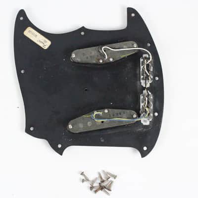 1977 Vintage Fender Mustang Loaded Pickguard Pickups Black USA w/Original Screws 1970s image 4