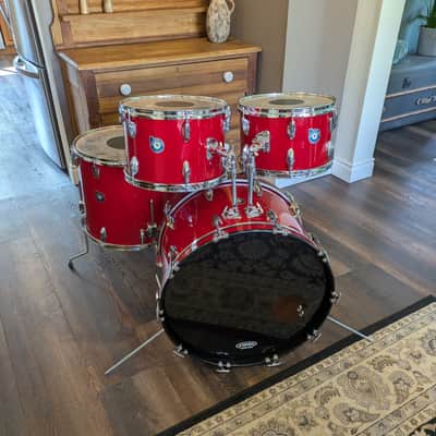 Beverley "Panorama" Drumkit 1960s-70s - Red Silk image 2
