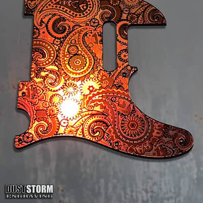 Paisley Telecaster 8 Hole Pickguard Golden Copper Acrylic Mirror Standard or Humbucker Cut Scratch Plate for Fender American/Mexican Tele Guitar image 4