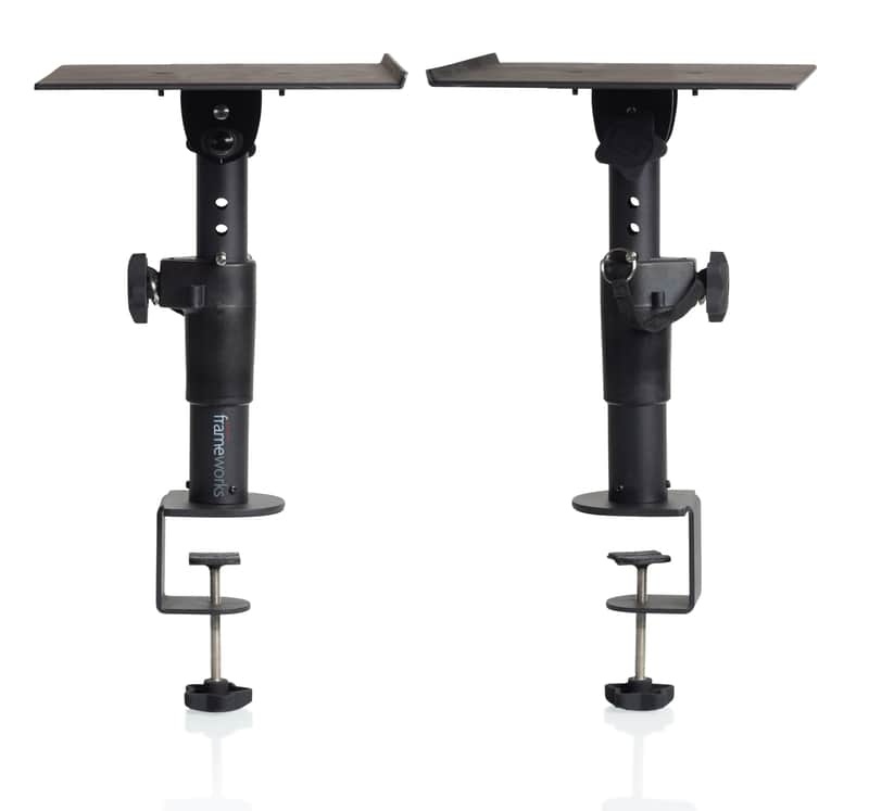 B-Stock Gator Frameworks Desktop Clamp-On Studio Monitor and Speaker Stand - Set of 2 (GFWSPKSTMNDSKCMP) image 1