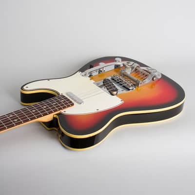 Fender  Telecaster Custom with Bigsby Solid Body Electric Guitar (1968), ser. #219957, original black tolex hard shell case. image 7