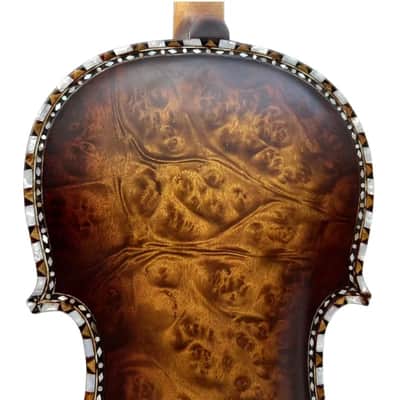 Strad style SONG master bird's eye maple wood 4/4 violin,carving ribs and neck inlay nice shell,sound clear and melodious image 11