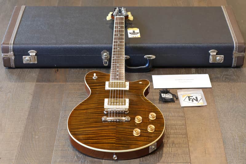 MINTY! 2008 Grosh Set Neck Custom Electric Guitar Trans Tiger Eye w/ Brazilian Board + OHSC image 1