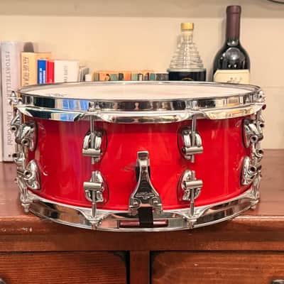 Ayotte Drumsmith 14x6 Maple Snare drum Red gloss image 3