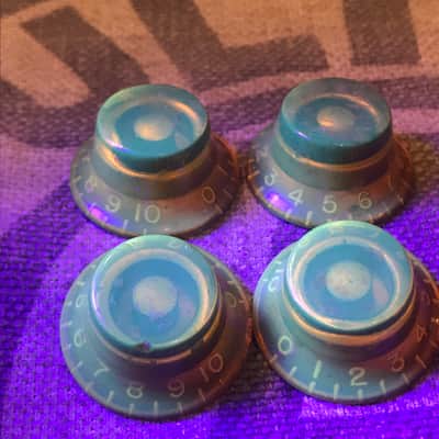 Vintage Gibson 1950's Amber Top Hat Bell-Bonnet Knobs Set of 4 Les Paul Burst image 4