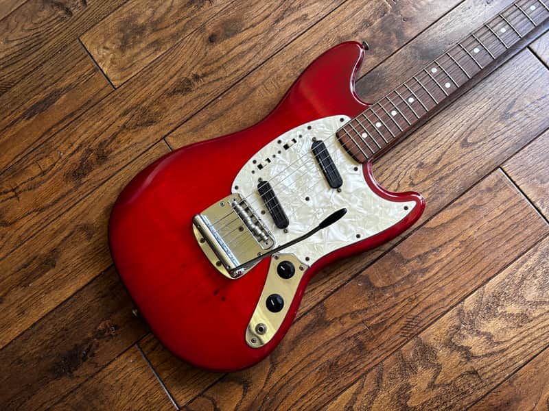 1993 Fender Traditional 60s Mustang Order Made Custom Transparent Red Premium Ash Maple Seymour Duncan MIJ Japan