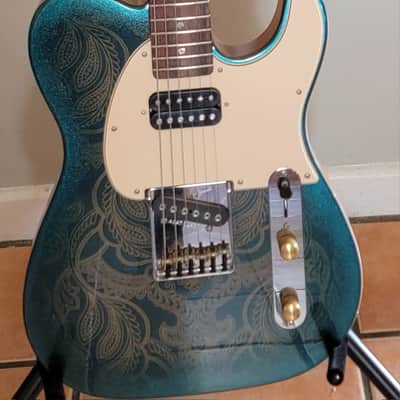 G&L Custom Shop ASAT Bluesboy 2024 - Emerald Blue Paisley image 14