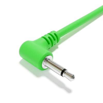ExcelValley [Green | 200 cm - 78.74"] 5-Pack - Right Angle Hopscotch Mono Splitter Y Patch Cables TS 3.5mm 1/8" Eurorack Synth image 5