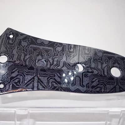Custom Fender Jazz Bass Control Plate. 2016 Metallic Black "Sky Pearlz"/Circuit Board image 4