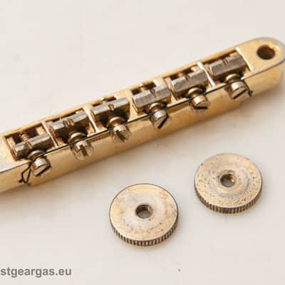 Original Gibson ABR 1 Bridge 1966-1970 Gold W/ original Thumbwheels image 5