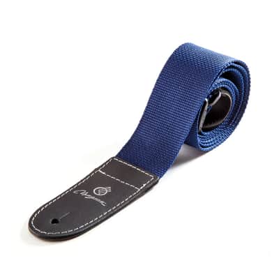 Magma Leathers 2" Soft-hand Polypropylene Guitar Strap with Leather Ends Blue (07MP03.) image 2