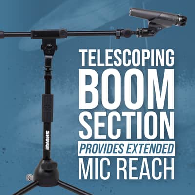 B-Stock Shure by Gator Low-Profile Tripod Mic Stand with Adjustable Height and Telescoping Boom; (SH-TRIPODSTANDLP) image 8