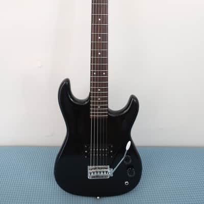 Vintage 1980s 1990s Memphis Teisco K Mart Brand Mini Black Metal Head Shredder Travel Kids Guitar Youth Junior 3/4 Travel Office Tour Bus Backstage Warm Up Guitar Loud Punchy Tone Fun! image 1