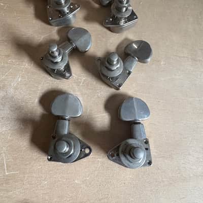 Grover Patent Pending USA 3 by 3 tuning pegs 1960s - Nickel image 6
