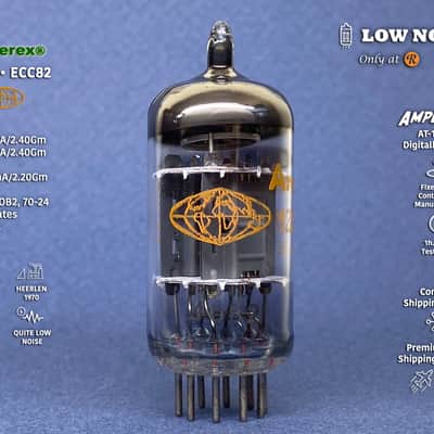 Amperex 12AU7 ECC82 • 1970 • 100% BALANCED Gm & mA tube • Strong NOS • Orange Globe • Philips, Heerlen ΔOB2 • Amplitrex AT-1000 Digitally Tested • Quite Very Low Noise • A-11 image 1