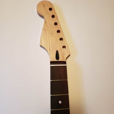 Left Handed 22 Fret Strat Style 25.5" Guitar Neck | Canadian Maple | Rosewood Fretboard | Bone Nut image 2