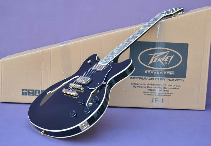 Peavey JF-1 EXP Hollowbody Electric Guitar in Black w/Maple Top