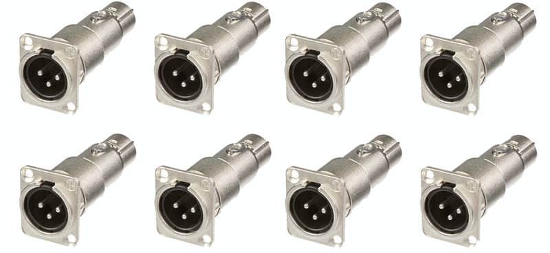 8 Neutrik NA3MDF 3 Pin Mic XLR Male to Female Adapter Feed / Pass Thru Converter image 1