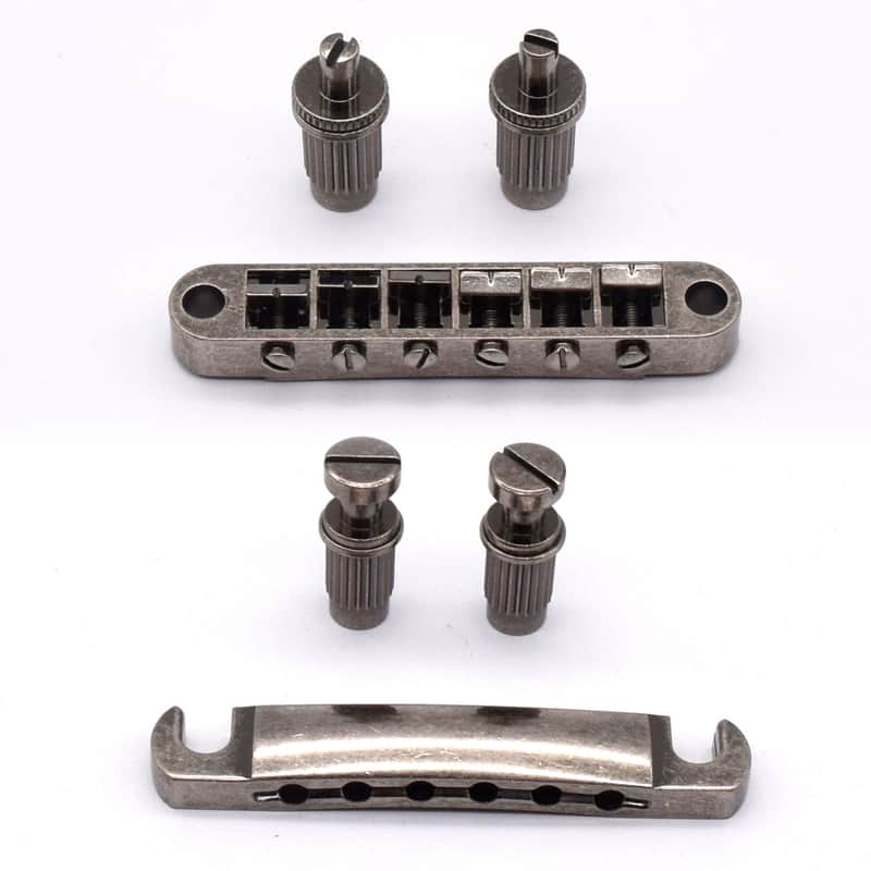 KD by AxLabs Tune-O-Matic Bridge & Stop Tailpiece - Antique Silver image 1