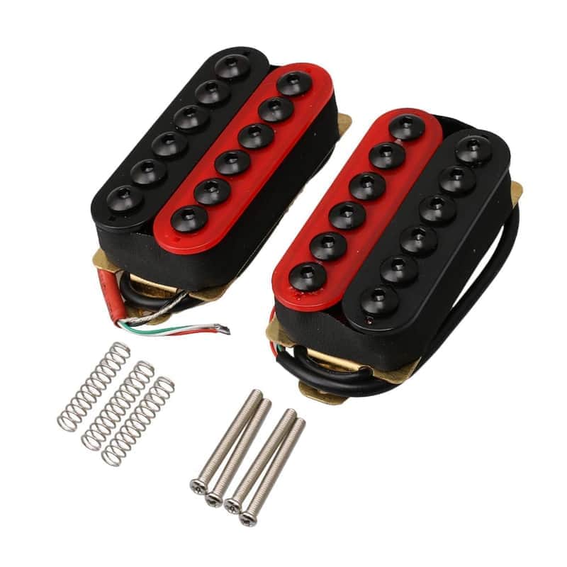 Red And Black Metal Hoc-Bk+Rd Tmb Double Coil Electric Guitar Humbucker Pickup Set For Humbucker Neck