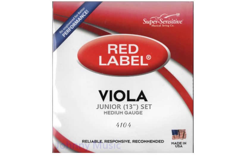 Red Label Super-Sensitive Viola String SET 13" Junior Medium Gauge Tension image 1