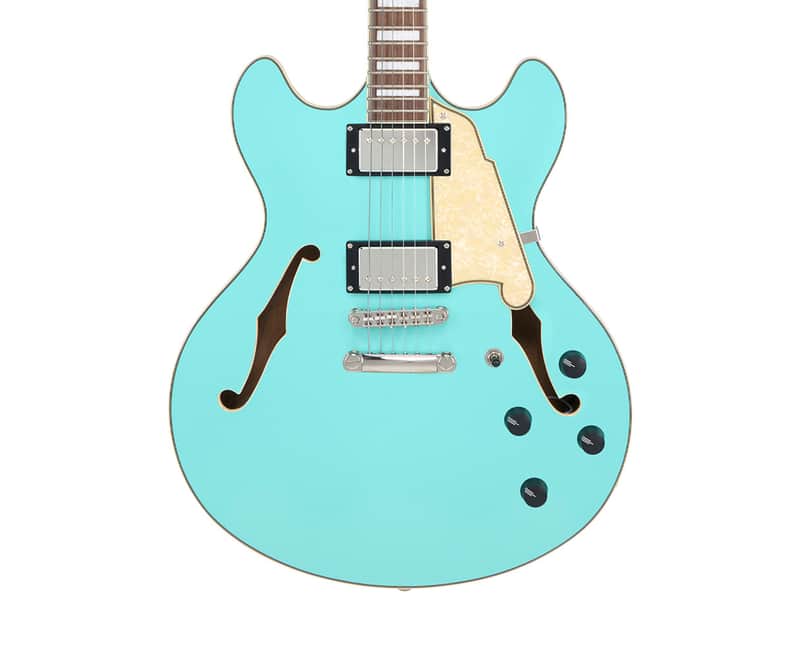 D'Angelico Premier DC Semi-Hollow Guitar - Surf Green - Open Box image 1