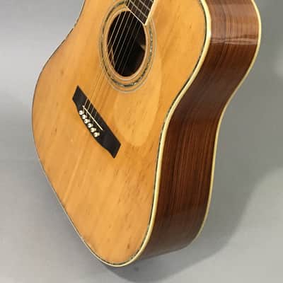Vintage MIJ Canyon T40 Dreadnought Acoustic Guitar 1970s Natural Solid Spruce Top Martin D40 Style Axe image 3