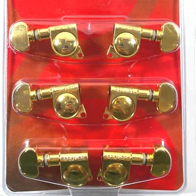 Grover Mini Locking RotoMatics Machine Heads Tuners 406G Gold 3+3 image 1