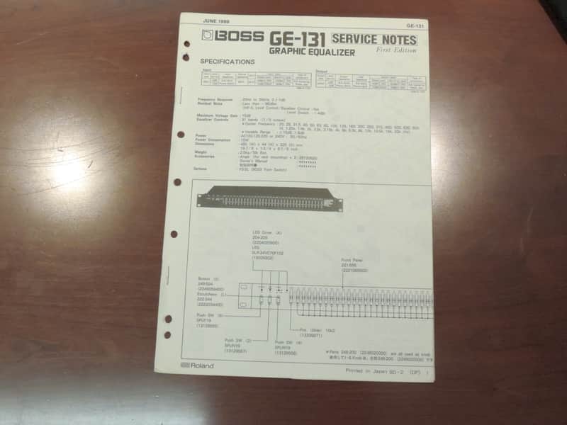 Boss GE-131 Service Notes [Three Wave Music] image 1