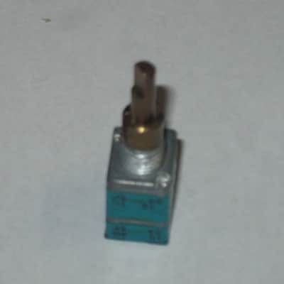 used (is fine & works) Boss MIDDLE / MID FREQ potentiometer [ upper part : 50 30C 04 5F / lower part: 10 4w 04 5F ] + nut and two piece knob (controls) taken off of MT-2 Metal Zone (pedal NOT included) 2000s / 2010 (teal rectangle shape, stacked) image 8