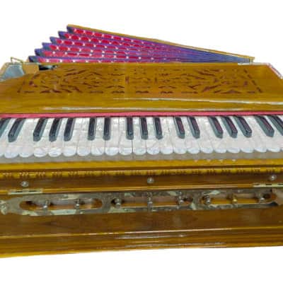 Superbrass Calcutta Fixed Design (non-folding) Professional Teak Wood Harmonium w Palitana Reeds. USA TARIFF INCLUDED image 5