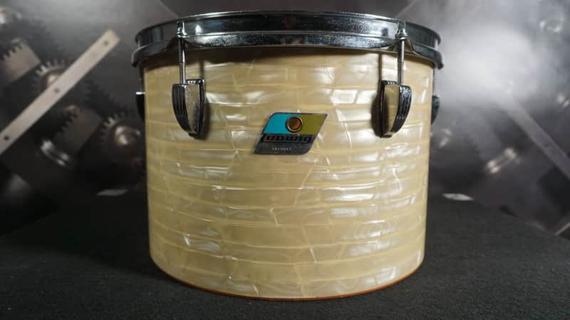 Ludwig Concert Tom 13" Diameter x 9" Depth 1970s - White Perloid w/ Case image 1